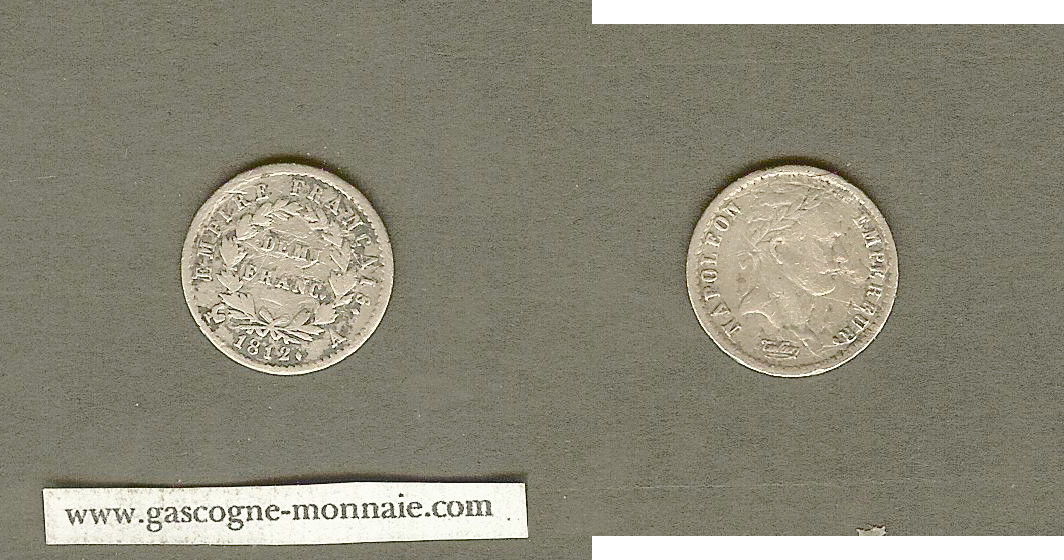 1/2 franc Napoleon 1812A gVF